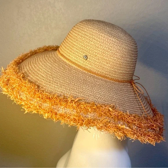 HELEN KAMINSKI BIA FRINGED WIDE BRIM RAFFIA HAT NEW - Picture 4 of 16